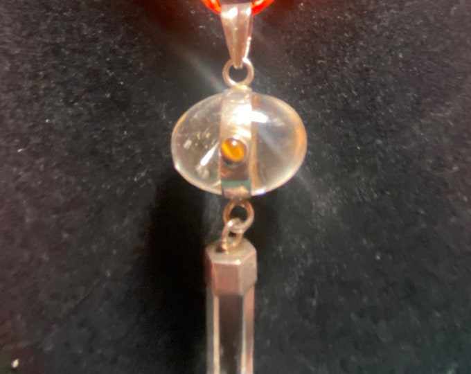 P5/2-Quartz Pendant with lapis lazuli & silver.(T12-3/2)