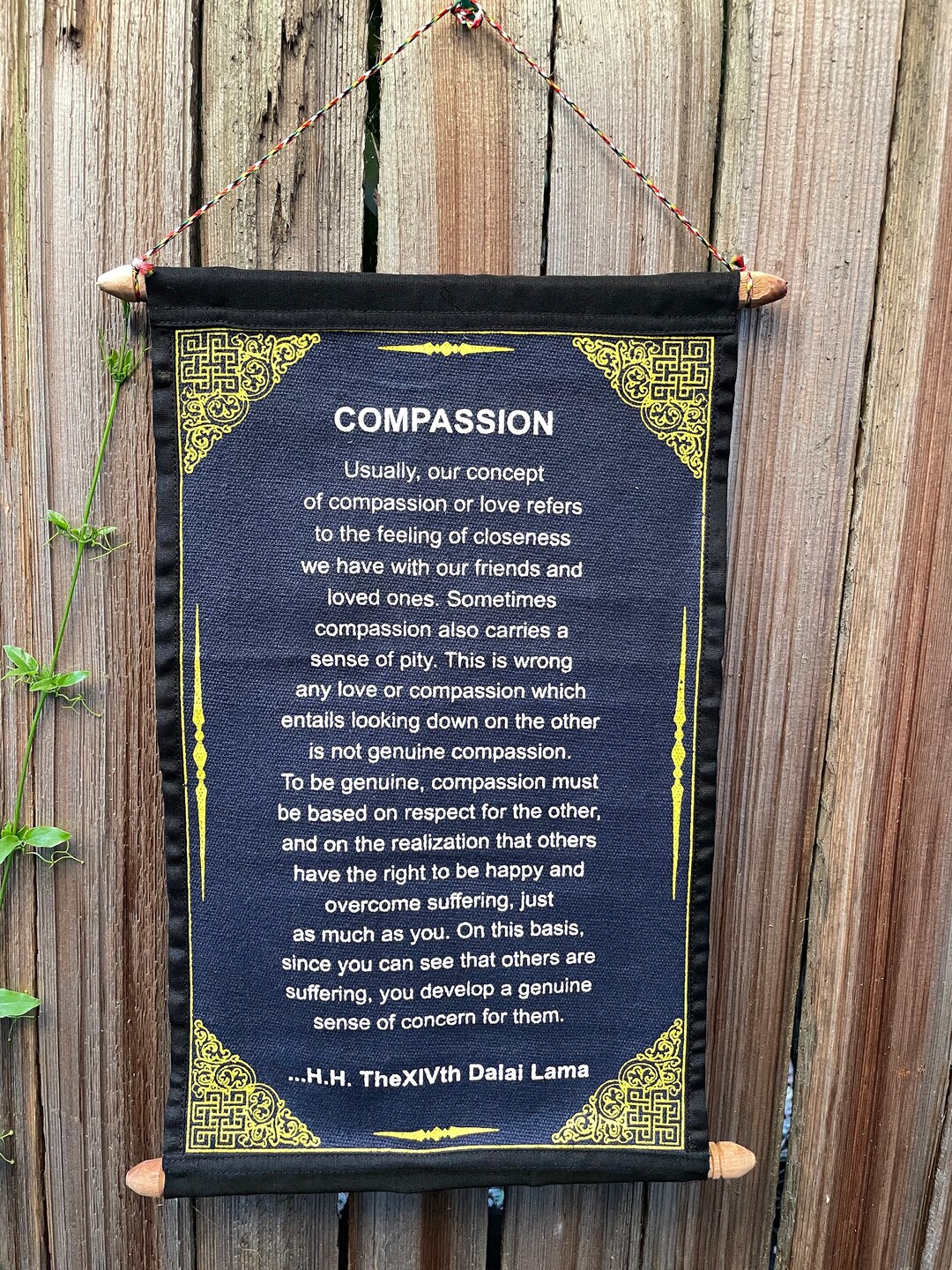 Dalai Lama Compassion Quote Tapestry - Inspirational Cotton Wall ...