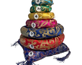 Singing Bowls cushion/ Handmade Tibetan Singing Bowl Cushion Handmade Round Cushion Rings for Sound Bowl/ silk Singing Bowl Cushion Pillow