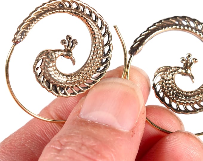 Peacock earrings Silver or Gold/A Bohemian Statement Earrings/Timeless Elegance Earrings/Southwest Inspired/Fringe Earrings ER-138