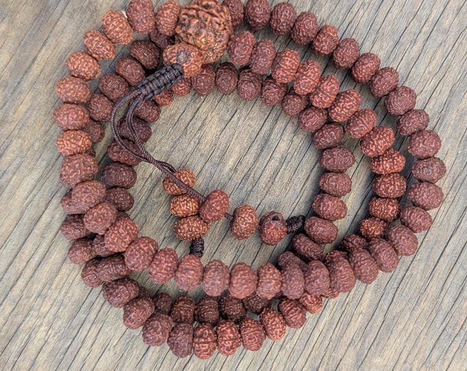 10mm fully Rudraksha Beads mala. 6 faces Rudraksha Seed Mala, necklace 108 beads mala BM-120