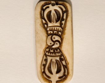 Yak bone Dorje finest work of art pendant button