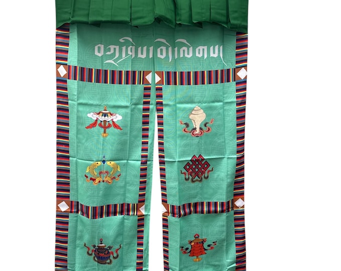Tibetan Door flag/ Auspicious Symbols door curtain/ Tibetan split curtain/ Tibetan silk curtain/ Tibetan door/ Tibetan eternal knot cover