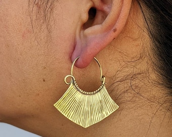 Brass earrings for ethnic look, boho earrings style.  Handmade. 4 different shapes to choose from