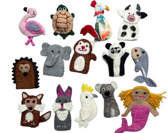 Felt Finger puppets, hand made finger puppets, finger game, educational game,