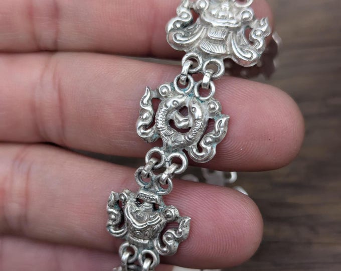 Auspicious hand bracelet Silver Eight Auspicious hand bracelet(T1103-003)