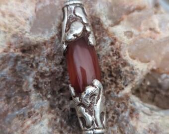 Carnelian with Silver wrapped Pendant(T1103-003.4)