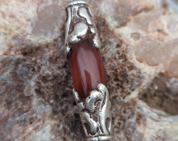 Carnelian with Silver wrapped Pendant(T1103-003.4)