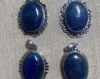 P3/60 -Lapis lazuli Gemstone Silver Handmade Pendant(T12-060)