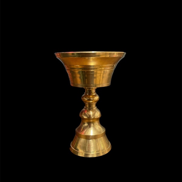 Traditional Butter Lamp/Simple Butter Lamp Brass/Puja Butter Lamp Offering Butter lamp, Altar Supplies, tea light candle Holder