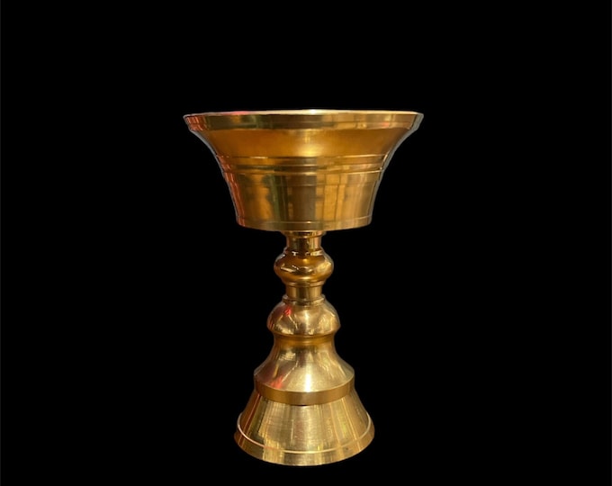 Traditional Butter Lamp/Simple Butter Lamp Brass/Puja Butter Lamp Offering Butter lamp, Altar Supplies, tea light candle Holder