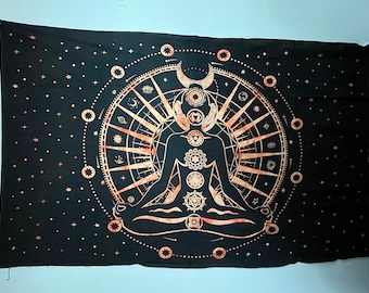 Single size tapestry,  tie-dye bedsheet, Boho wall hanging, Tree of life bedsheet, Tapestry wall decor, Mushroom wall hanging,