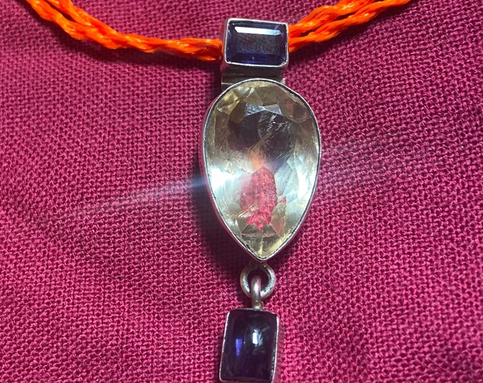 P5/3 -Rose Quartz Pendant with sterling silver, for men or women(T12-3/3)