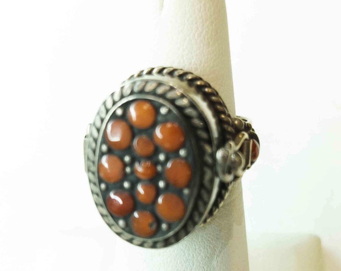 Rare Tibetan silver Rings, Vintage style Dark Beautiful Ocean Blue lapis Lazuli