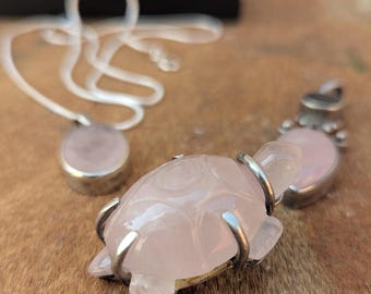 Unique sterling silver pendant collection with Rose Quartz and Ruby gemstone (p7-058)