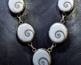 Vintage Shiva eye pure silver necklace