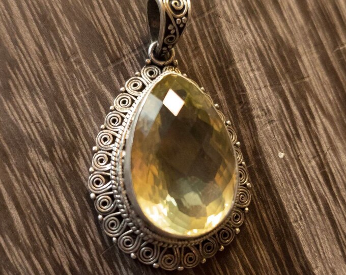 Best filigree Silver Citrine Celtic Warrior Necklace: 925 Sterling Silver Pendant-Oval Silver Citrine (T1101-004.4)