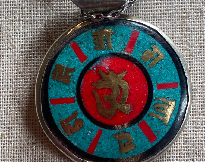 P4/7- Hindu Om Mani Padme Hug,Necklace Pendant of Monkey Symbol back (T12-2/7)