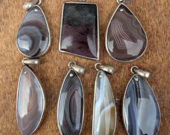 Unique sterling silver with Agate gemstones collection (p7-068)