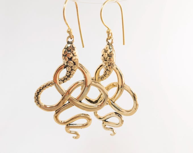 Snake earrings Gold or Silver/A Bohemian Statement Earrings/Timeless Elegance Earrings/Southwest Inspired/Fringe Earrings ER-110