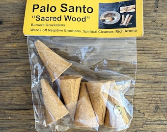 Palo Santo Incense Cones: Sacred Wood, Spiritual Cleanser (6 Cones)
