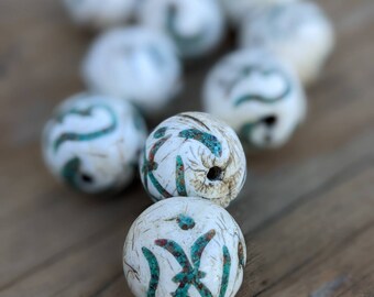 5pics 15mm Handcraft 5 Beads Scrip Om - Conch Shell 5 Beads Parcel inlay work, conch shell