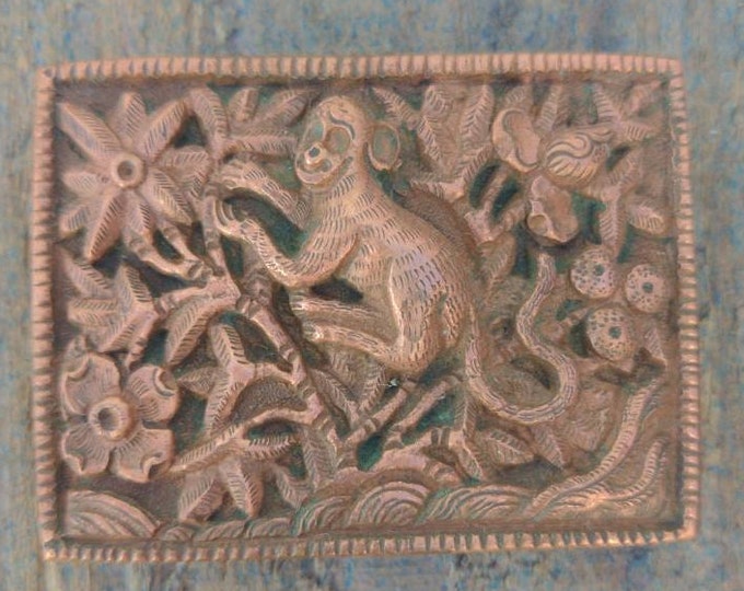Exotic Tibetan monkey copper Belt Buckle
