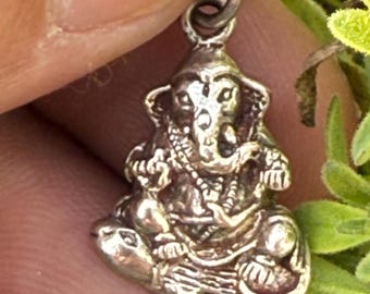 Sterling Silver Ganesha Pendant: Hindu God Shiva's Son ( P5 )