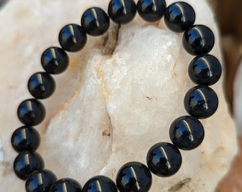 black onyx beaded bracelet