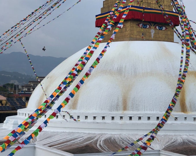 Extra Large Tibetan Prayer Flags: Wood Panel Print, 25 Sheets