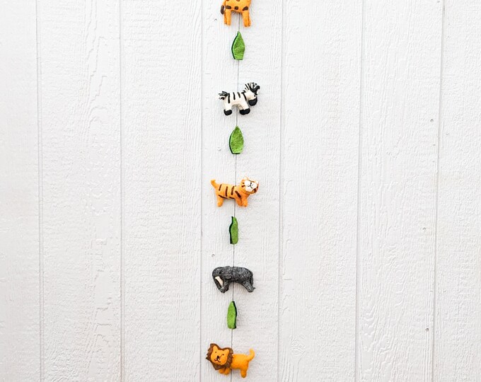 Woolen Felt Garland Barnyard garland, Safari Garland, Farm Garland, Felt Garland Decor