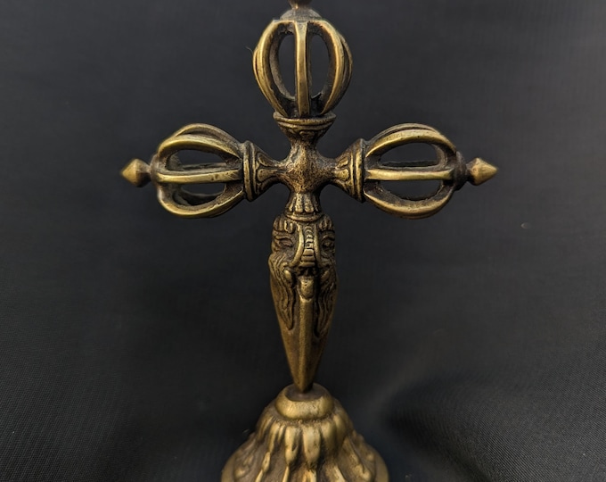 Brass small standing Dorje Tibetan Ritual Object, Buddhist Meditation Symbol (BBR3)
