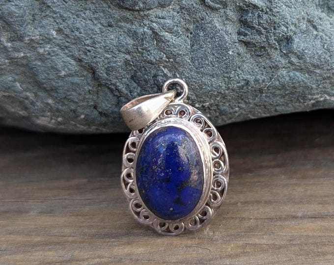 P3/61 -Lapis lazuli Gemstone Silver Handmade Pendant(T12-061)
