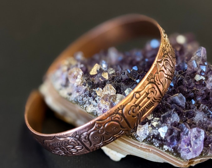 Copper Bracelet and Tibetan 8 auspicious sign, for Women and Men  100% Pure High Gauge Copper Effective for Arthritis & Joint Pain