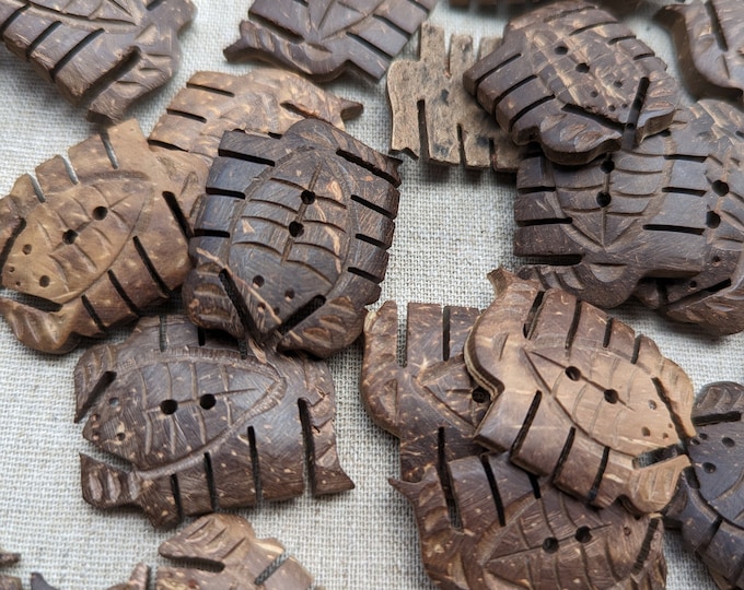 Hand-Carved Scorpion Coconut Shell Button | 35mm Artisan Craft Sewing Supply