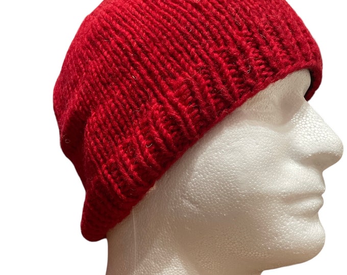 Handmade woolen knit fleece lined multi color unisex Beanie