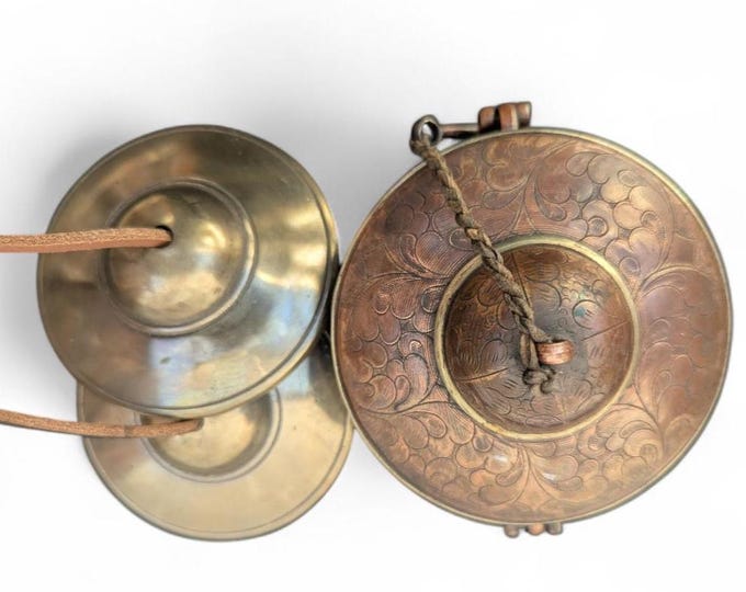 Tibetan Tingsha Bells, 3 Inch Sound Healing Cymbals with Cover Box