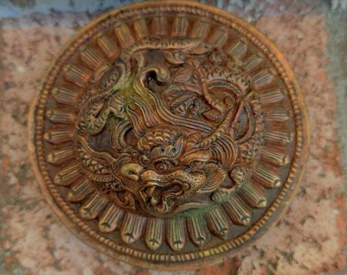 Exotic Tibetan copper Dragon Belt Buckle