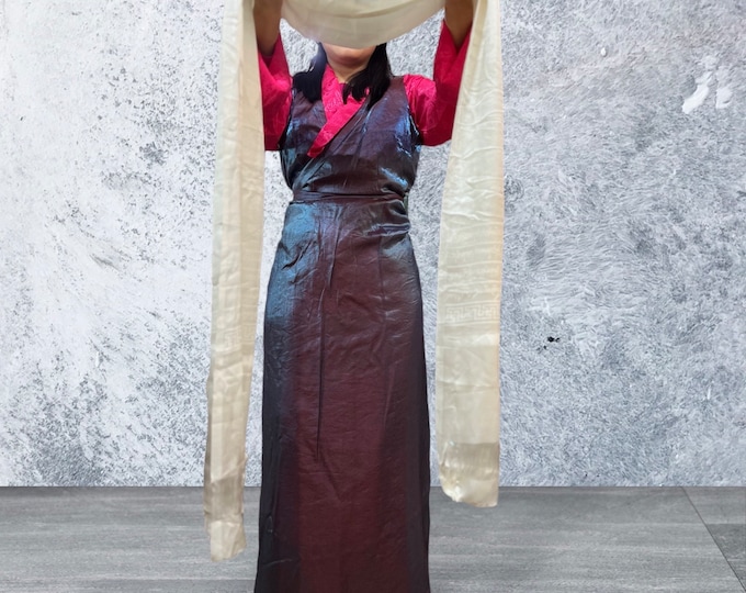 Auspicious Scarf/ Khata / offering white scarf / ceremonial scarf / Tibetan Silk Scarf