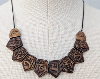 Yak Bone Choker Necklace, Himalayan Spirit Jewelry, Honoring Animal Sacredness (BBR2)