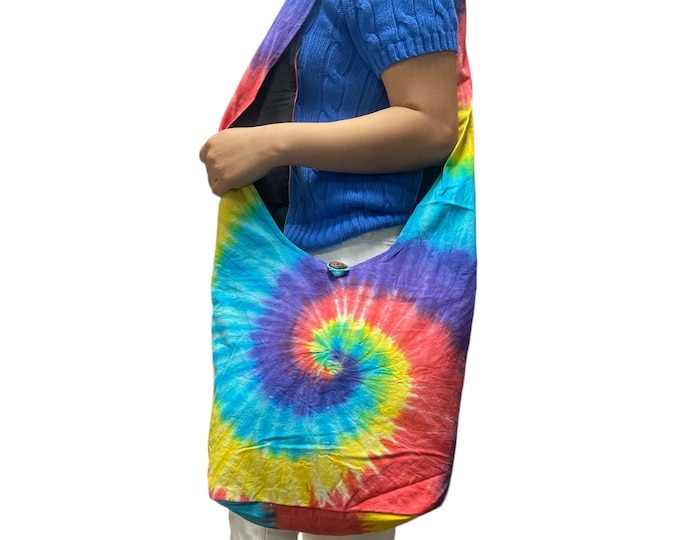 High-quality tie-dye shoulder bag, rainbow crossbody bag, rainbow bag, rainbow bag, pride bag, and LGBT color bag