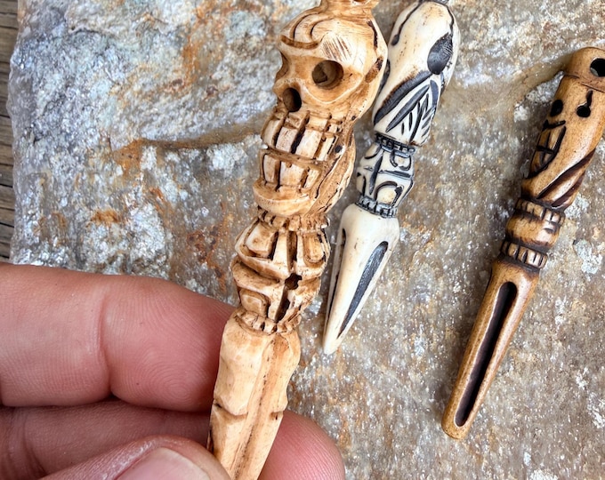 Phurba Tibetan Yak bone, Hand Carved