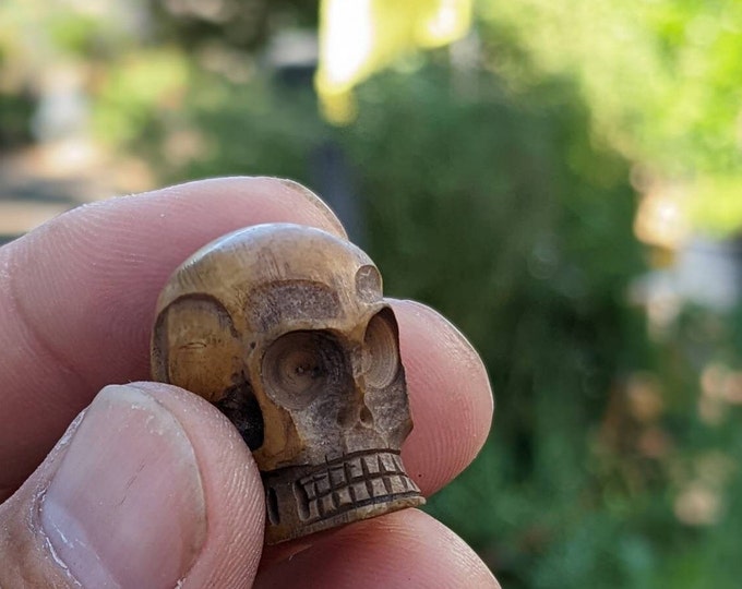 Tibetan rare Vintage Yak Bone hand carved skull beads
