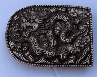 Exotic Tibetan Dragon Belt Buckle