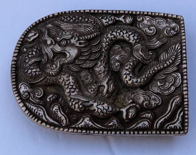 Exotic Tibetan Dragon Belt Buckle