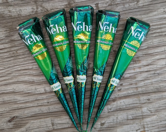 25 grams Organic Fresh Henna Cones, Dark Stain Ready to Use, 100% Natural, USDA Certified