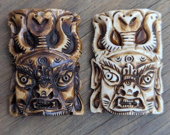 Finest mini Maha-Kala-Yak-Knochen-Carving-Button/Mahakala Carving/Yak Bone Button/Tibetan Protector Deity/buddhist art/Hand-carved Button