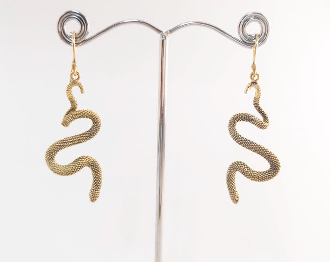Gold or Silver snake earrings/A Bohemian Statement Earrings/Timeless Elegance Earrings/Southwest Inspired/Fringe Earrings