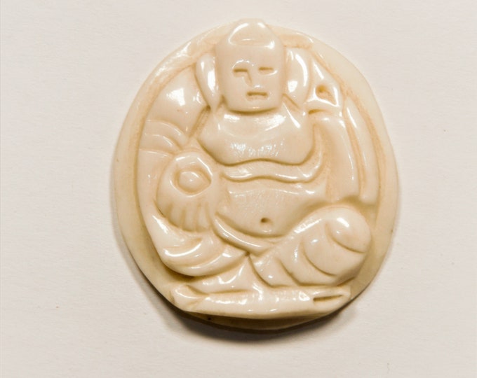 Happy Buddha yak bone carved Himalayan region
