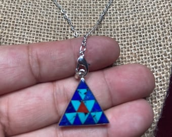 Zuni Multi color triangle pendant.( T1103-012 )